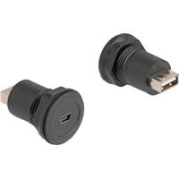 DeLOCK usb 2.0 type mini-b naar usb 2.0 type-a inbouwstekker adapter (zwart, 66742)