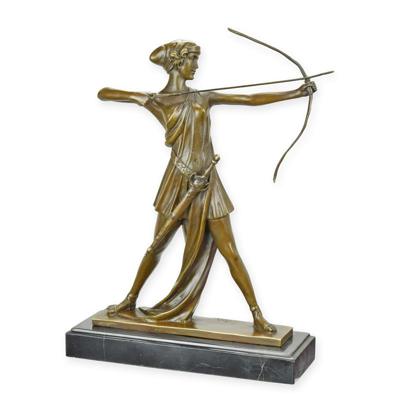 BRONZEN SCULPTUUR VAN DIANA DE JAGERES