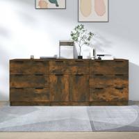 3-delige Dressoirs bewerkt hout gerookt eiken