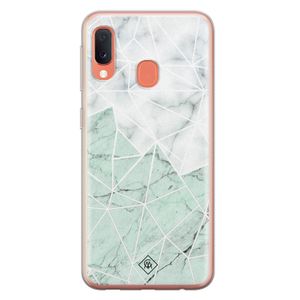 Samsung Galaxy A20e siliconen telefoonhoesje - Marmer mint mix