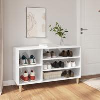 Schoenenkast 102x36x60 cm bewerkt hout hoogglans wit
