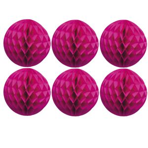 Papieren kerstballen - 6x - roze - 10 cm - kerstversiering