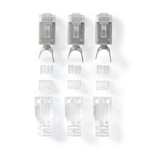 Nedis RJ45-Connector | RJ45 Pass Through | 10 Stuks | Grijs / Wit / Zwart | 1 stuks - CCBW89390GY - CCBW89390GY