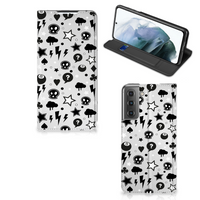 Mobiel BookCase Samsung Galaxy S21 FE Silver Punk - thumbnail