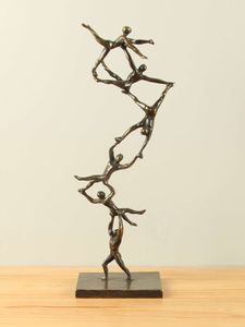 Bronzen beeld Menselijke toren, 46 cm