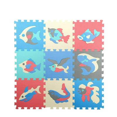 9 stuks splicing mobilisatie EVA Marine Foam matten kinderen educatief speelgoed puzzel anti-slip en anti-Fall kruipen mat (blauw en rood)