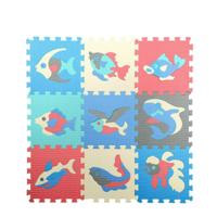 9 stuks splicing mobilisatie EVA Marine Foam matten kinderen educatief speelgoed puzzel anti-slip en anti-Fall kruipen mat (blauw en rood)