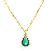 Verstelbare Ketting met Groen en Goudkleurige Waterdruppel Hanger