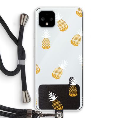 Ananasjes: Pixel 4 XL Transparant Hoesje met koord