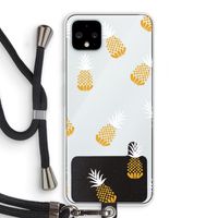 Ananasjes: Pixel 4 XL Transparant Hoesje met koord