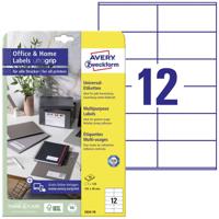 Avery-Zweckform 3424-10 Universele etiketten 105 x 48 mm Papier Wit 120 stuk(s) Permanent hechtend Laser (kleur), Laser (zwart/wit) - thumbnail