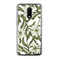 Wit bloemenpatroon: OnePlus 7 Transparant Hoesje