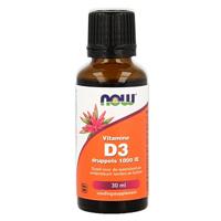 NOW Vitamine D3 druppels 1000IE 30 Milliliter