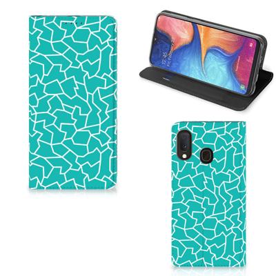 Samsung Galaxy A20e | Bookcase | Cracks Blue