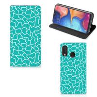 Samsung Galaxy A20e | Bookcase | Cracks Blue