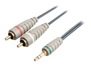 Bandridge Stereo mini jack naar 2x tulp kabel