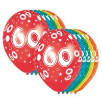 60 Jaar thema versiering helium ballonnen - 30 cm - 10x stuks - Leeftijd feestartikelen - versiering