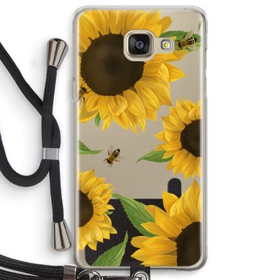 Sunflower and bees: Samsung Galaxy A5 (2016) Transparant Hoesje met koord
