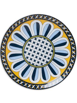 La DoubleJ assiette en porcelaine à imprimé graphique - Bleu