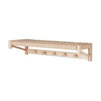 Artichok Loek houten kapstok met geweven plank - 78 x 31 cm