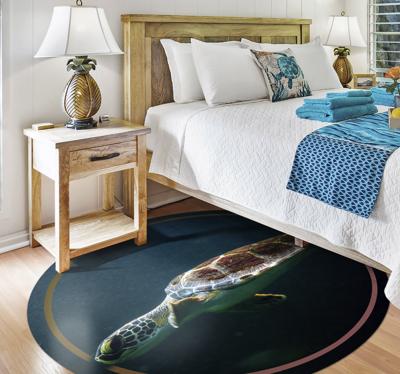 Vinyl tapijt zwemmende schildpad