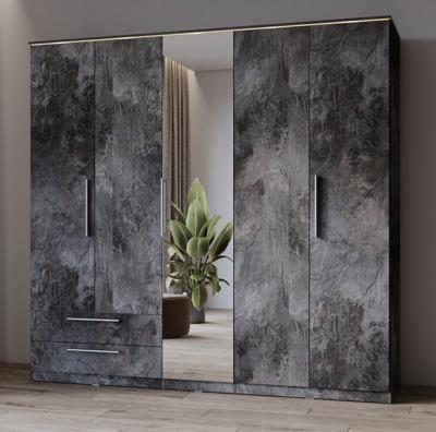 Home365 Kledingkast Nîmes - 5-Deurs incl. Spiegel - Marmer