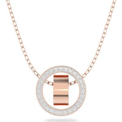 Swarovski 5636500 Ketting Hollow Circle rosekleurig-wit 75 cm