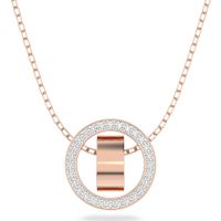 Swarovski 5636500 Ketting Hollow Circle rosekleurig-wit 75 cm - thumbnail