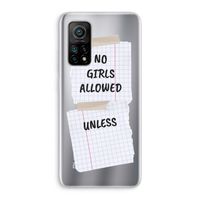 No Girls Allowed Unless: Xiaomi Mi 10T 5G Transparant Hoesje