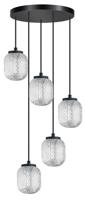 ETH Ronde hanglampKristel 5-lichts zwart - 05-HL4591-30