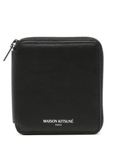 Maison Kitsuné portefeuille en cuir à logo imprimé - Noir