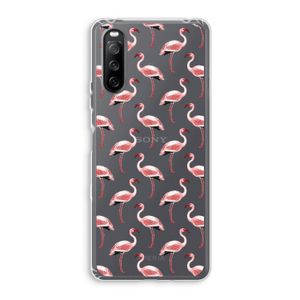 Flamingoprint groen: Sony Xperia 10 III Transparant Hoesje