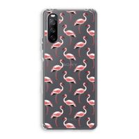 Flamingoprint groen: Sony Xperia 10 III Transparant Hoesje