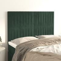 Hoofdborden 4 st 72x5x78/88 cm fluweel donkergroen
