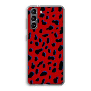 Red Leopard: Samsung Galaxy S21 Transparant Hoesje