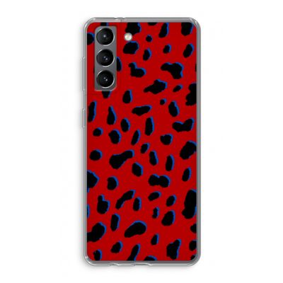 Red Leopard: Samsung Galaxy S21 Transparant Hoesje