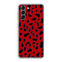 Red Leopard: Samsung Galaxy S21 Transparant Hoesje