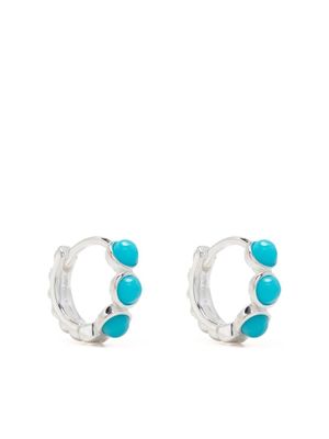 DOWER AND HALL petites créoles serties de turquoise - Argent