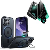 iPhone 17 Bundle Classic Hybrid Magnetic Case (Camera Control, Stash Stand) and Armorite Privacy Screen Protector - Frosted Black iPhone 17 Bundle Classic Hybrid Magnetic Case (Camera Control, Stash Stand) and Armorite Privacy Screen Protector - Frosted Black