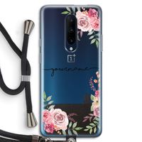Rozen: OnePlus 7 Pro Transparant Hoesje met koord
