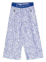 Givenchy Kids pantalon imprimé à taille à logo - Bleu - thumbnail