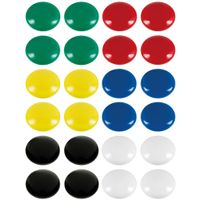 24x Ronde koelkast/whiteboard magneten 25 mm gekleurd