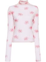 Kenzo blouse à roses imprimées