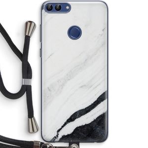 Elegante marmer: Huawei P Smart (2018) Transparant Hoesje met koord