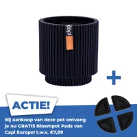 Vaas cilinder groove d8h9cm zwart