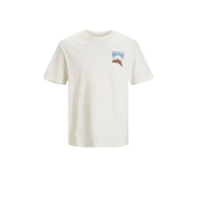 JACK & JONES ORIGINALS T-shirt JORMUZART met backprint cloud dancer
