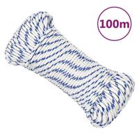 VidaXL Boot touw 4 mm 100 m polypropyleen wit