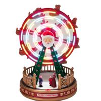 Kerstdorp kerst tafereel - reuzenrad - met beweging en led verlichting - 28 cm - kermis