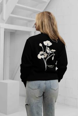 Flower Sweater Dames Black/Beige