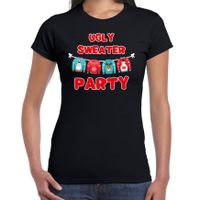 Ugly sweater party Kerstshirt / outfit zwart voor dames - thumbnail